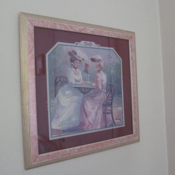 Tea for Two ~ Home Interiors ~ Thru God's Grace Bettie Hebert Felder Framed Art - Picture 2 of 15